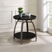 Dacre - Round End Table - Dark Gray And Black Nickel - Simple Home Plus