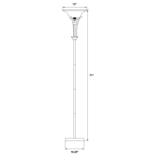 Archie - Floor Lamp With Frosted Ribbed Shade - Brushed Steel - Simple Home Plus