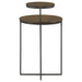 Yael - Round Accent Table - Natural And Gunmetal - Simple Home Plus