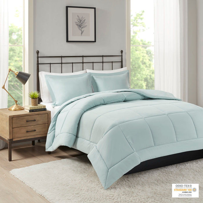 Sarasota - Microcell Down Alternative Comforter Mini Set - Seafoam