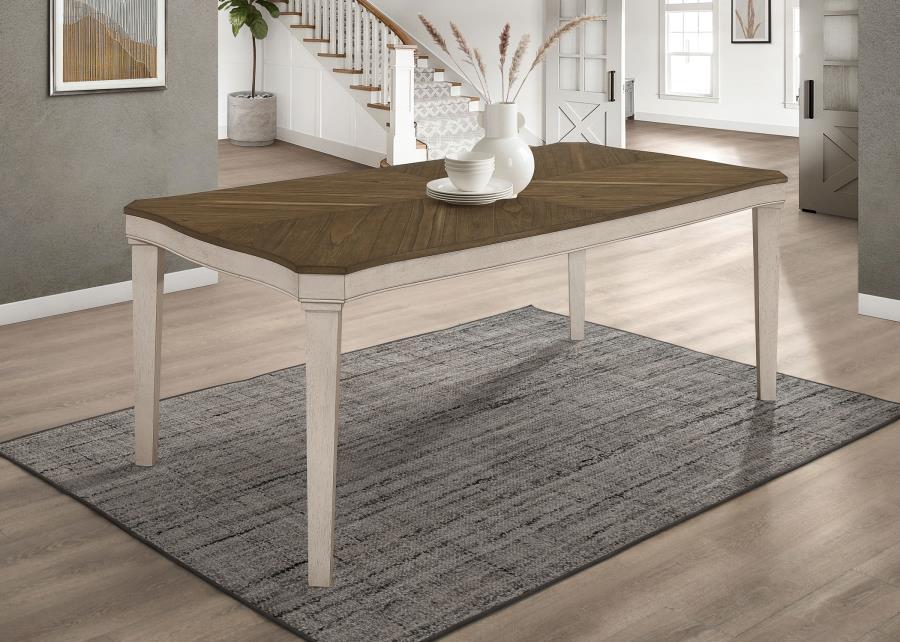 Ronnie - Starburst Dining Table - Nutmeg And Rustic Cream - Simple Home Plus