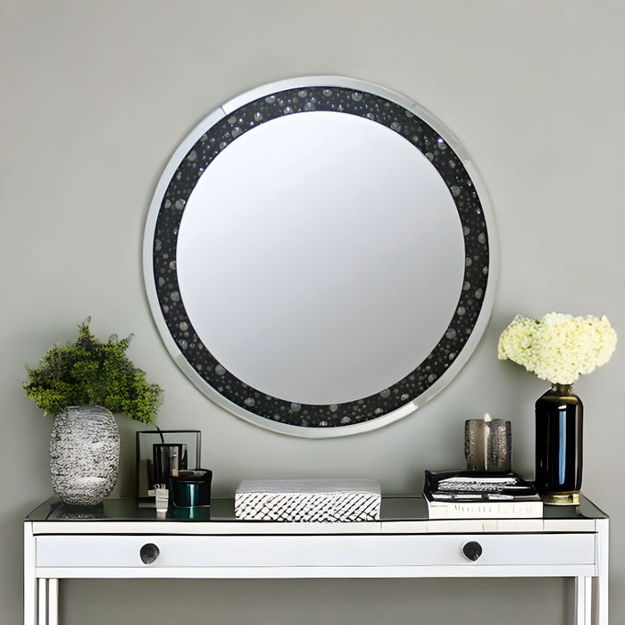 39" Round Accent Mirror - Black