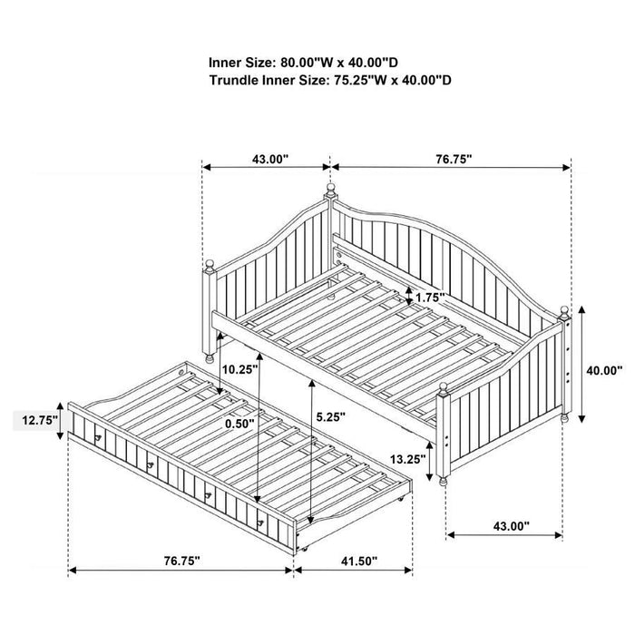 Julie Ann - Arched Back Day Bed With Trundle - Simple Home Plus