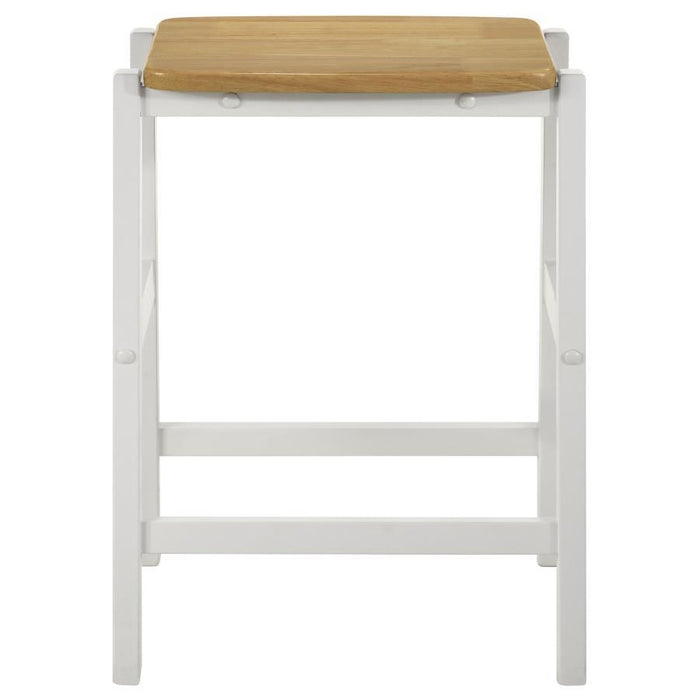 Edgeworth - Wood Backless Counter Stool (Set of 2) - White - Simple Home Plus