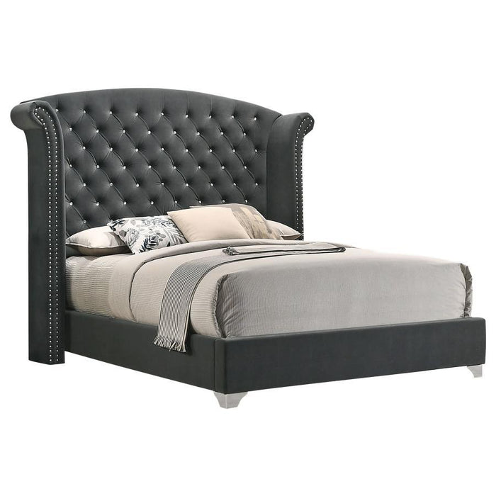 Melody - Wingback Upholstered Bed - Simple Home Plus