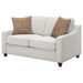 Christine - Upholstered Cushion Back Loveseat - Beige - Simple Home Plus