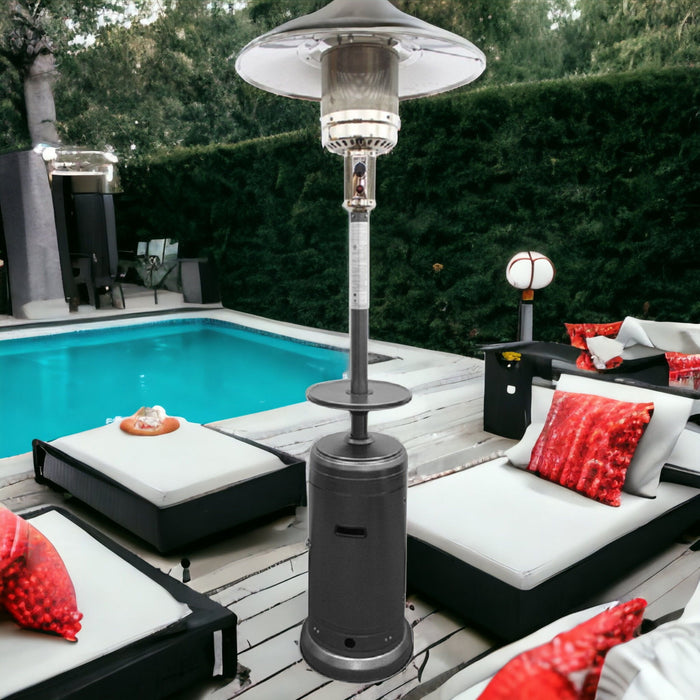 48000 Btu Steel Propane Cylindrical Pole Standing, Patio Heater - Silver