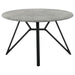 Neil - Round Wood Top Dining Table - Concrete And Black - Simple Home Plus