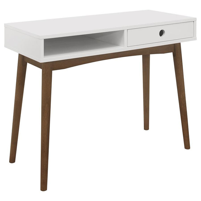 Bradenton - 1-Drawer Writing Desk - White And Walnut - Simple Home Plus