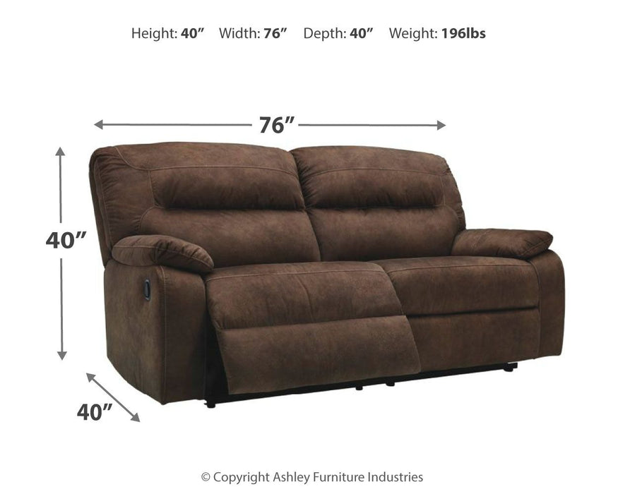 Bolzano - Coffee - 2 Seat Reclining Sofa - Simple Home Plus