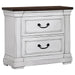 Hillcrest - 2-Drawer Nightstand - Dark Rum And White - Simple Home Plus