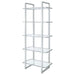 Hartford - Glass Shelf Bookcase - Chrome - Simple Home Plus