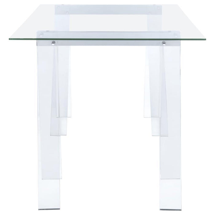 Amaturo - Writing Desk With Glass Top - Clear - Simple Home Plus