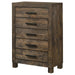 Woodmont - 5-Drawer Chest - Rustic Golden Brown - Simple Home Plus