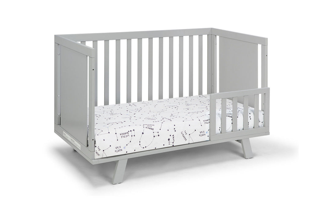 Solid And Manufactured Wood Standard Three In One Convertible Crib - Light Gray