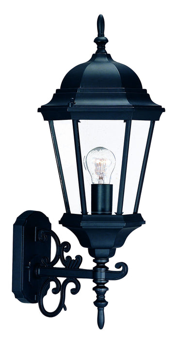 Domed Glass Lantern Wall Light - Matte Black