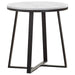 Hugo - Metal Base Round End Table - White And Matte Black - Simple Home Plus