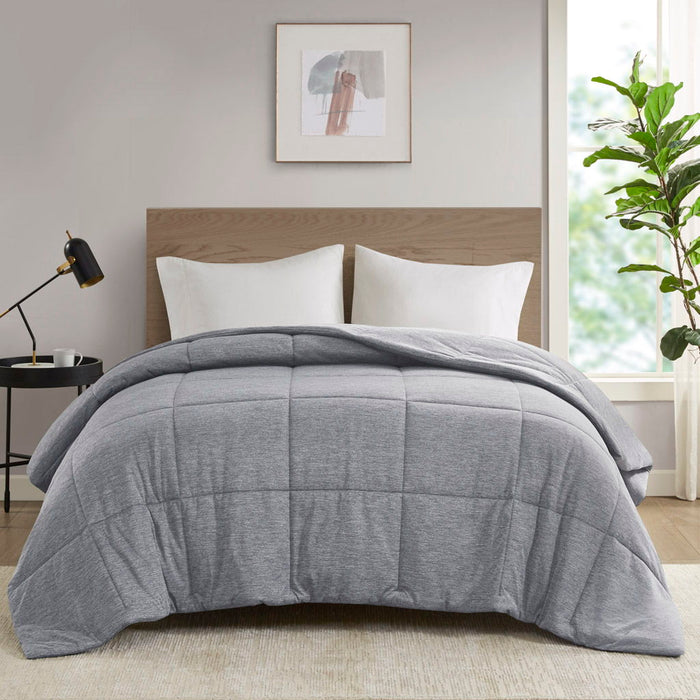 Comfort Cool Jersey Knit - Oversized Down Alternative Comforter - Gray