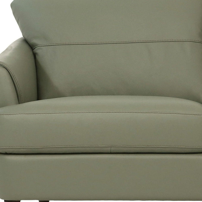 Leather Love Seat - Green / Brown