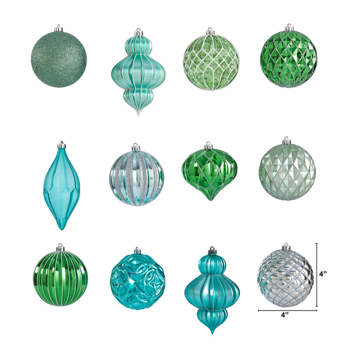 Lux Shatterproof 12 Count Xmas Tree Ornament Set 100mm