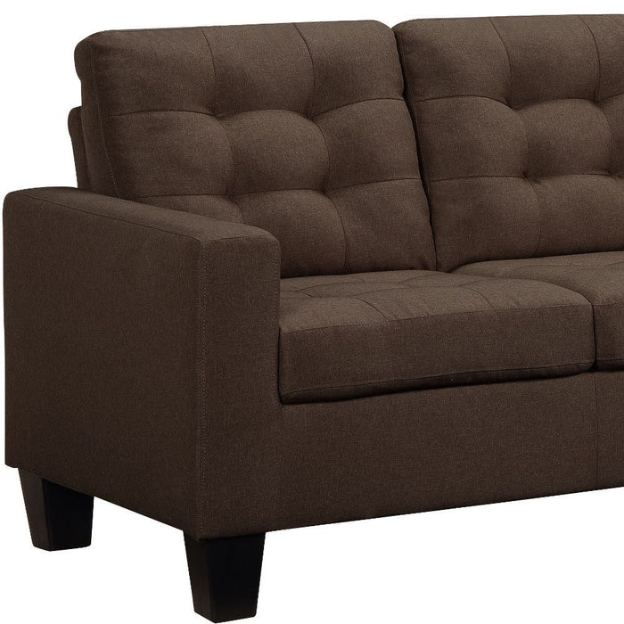 Linen And Black Sofa - Brown