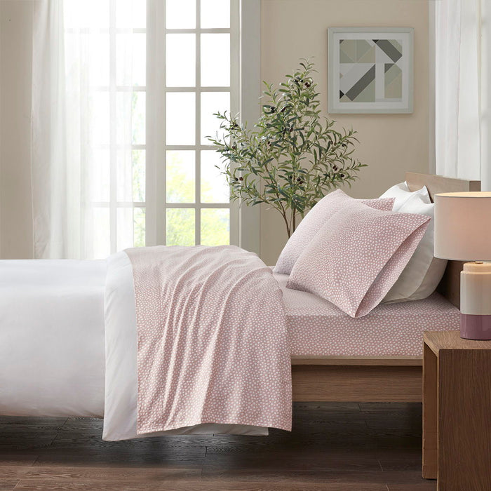 Queen Cozy 100% Printed Sheet Set - Blush Dots