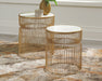 Vernway - White / Gold Finish - Accent Table Set (Set of 2) - Simple Home Plus