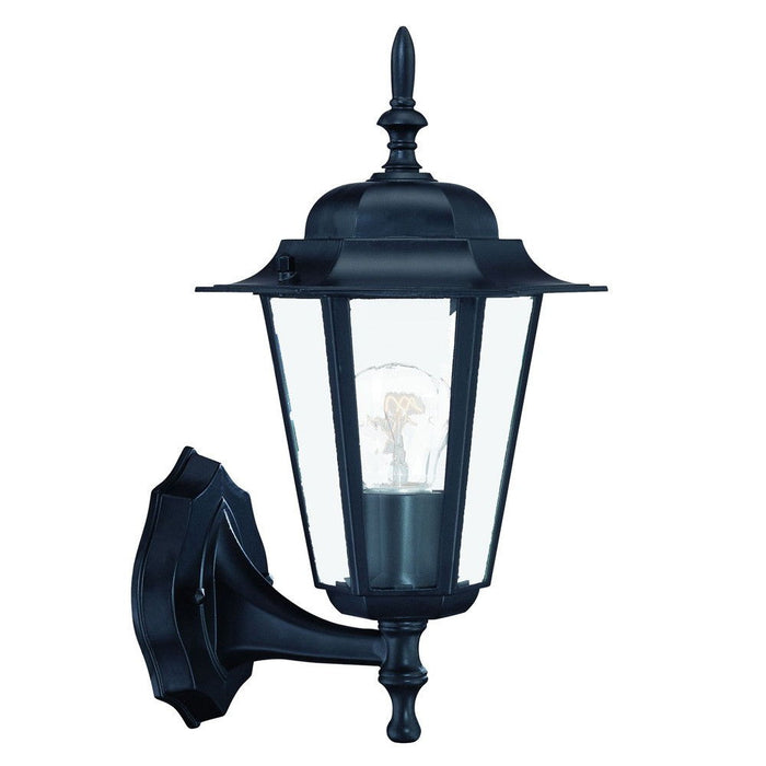 Glass Lantern Wall Light - Matte Black