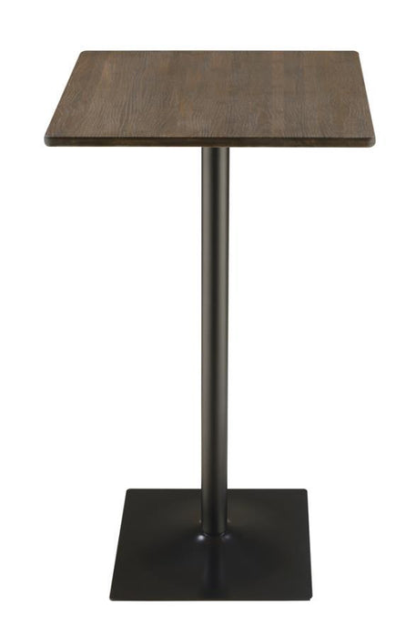 Cavalier - Square Bar Table - Dark Elm And Matte Black - Simple Home Plus