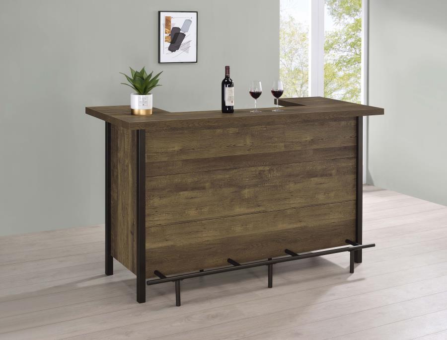 Bellemore - Rectangular Storage Bar Unit - Rustic Oak - Simple Home Plus