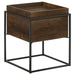 Ondrej - Square Accent Table With Removable Top Tray - Dark Brown And Gunmetal - Simple Home Plus