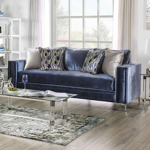 Jodie - Sofa - Satin Blue / Silver - Simple Home Plus