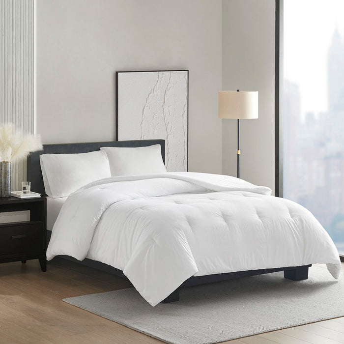 Honeycomb Textured - Oversized Down Alternative Queen Comforter - White