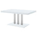 Brooklyn - Rectangular Dining Table - White High Gloss And Chrome - Simple Home Plus