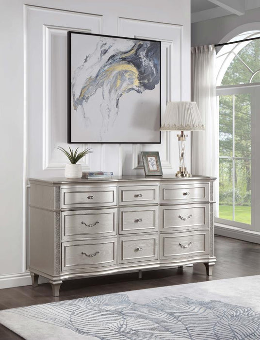 Evangeline - 9-Drawer Dresser - Silver Oak - Simple Home Plus