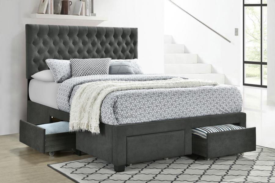 Soledad - 4-drawer Button Tufted Storage Bed - Simple Home Plus