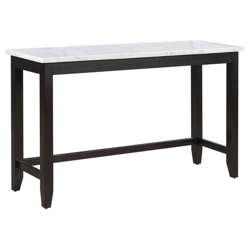 Toby - Rectangular Marble Top Counter Height Table - Espresso And White - Simple Home Plus