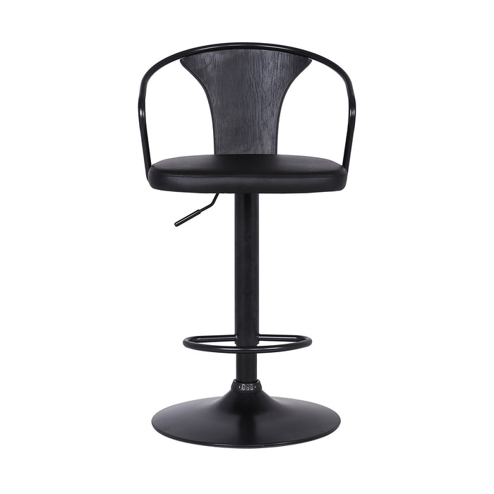 Swivel Low Back Adjustable Height Bar Chair - Black