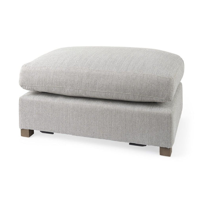 Jute Cocktail Ottoman - Light Gray / Brown