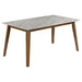 Everett - Faux Marble Top Dining Table - Natural Walnut And White - Simple Home Plus