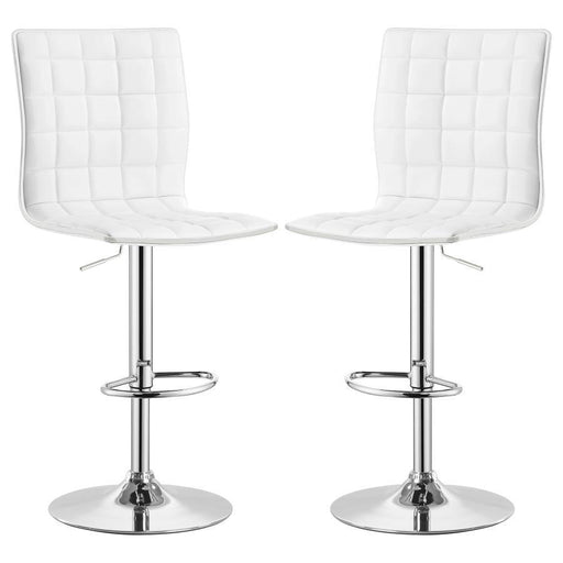 Ashbury - Slim Upholstered Adjustable Bar Stools (Set of 2) - Simple Home Plus