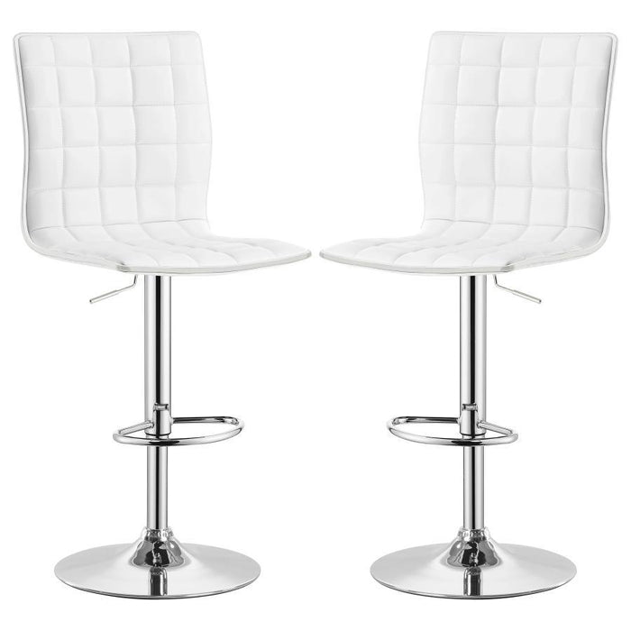 Ashbury - Slim Upholstered Adjustable Bar Stools (Set of 2) - Simple Home Plus