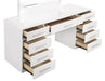 Felicity - 9-Drawer Vanity Desk With Lighted Mirror - Glossy White - Simple Home Plus