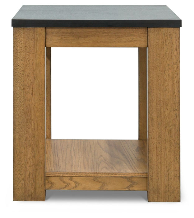 Quentina - Light Brown / Black - Rectangular End Table