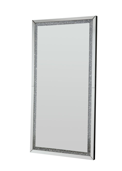 68" Led, Mirrored & Faux Diamonds Lighted Accent Mirror - Silver