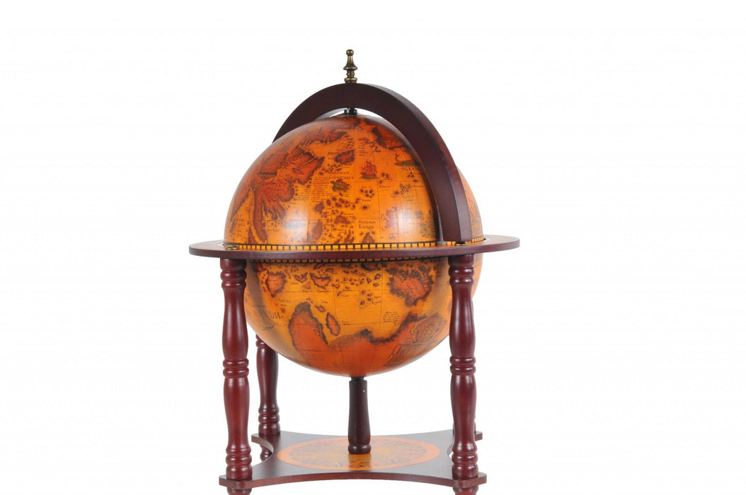 Globe With Chess Holder - Walnut