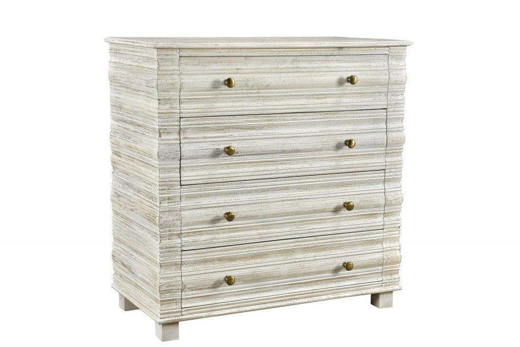 Solid Wood Seven Drawer Dresser - White Wash