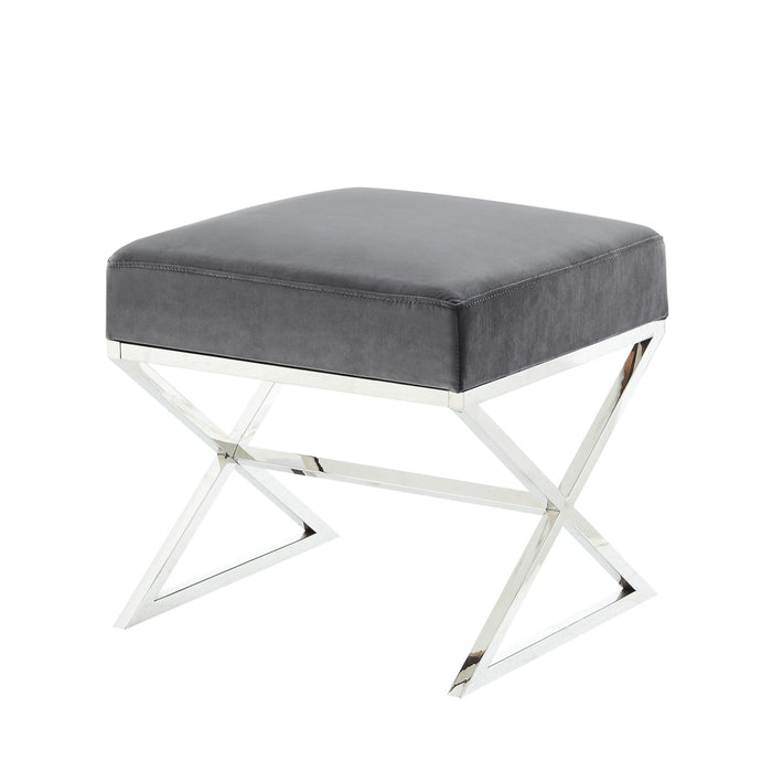 Ottoman Velvet - Silver / Gray