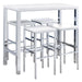 Natividad - 5 Piece Bar Set - White High Gloss And Chrome - Simple Home Plus