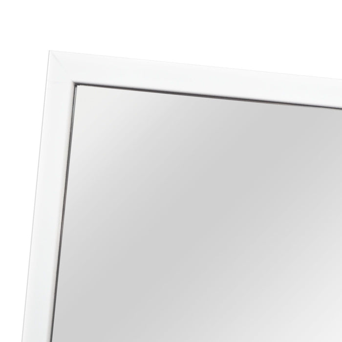 Framed Wall Mirror With Stand - White